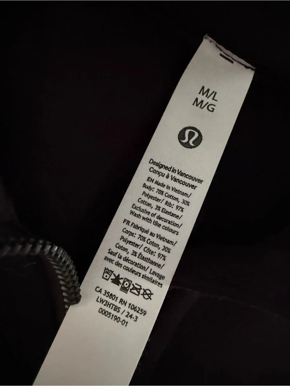Lululemon Scuba Oversized Funnel-Neck Half Zip Long Black - M/L